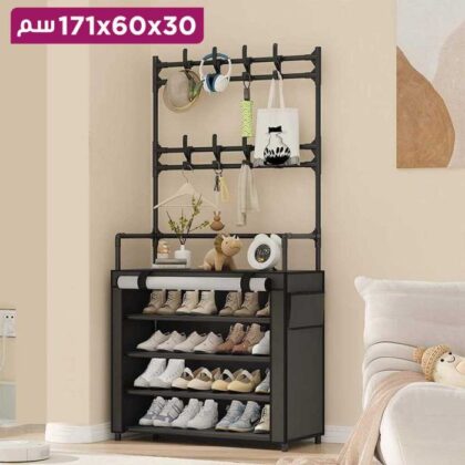 رف أحذية متعدد الاستخدامات 4 طبقات مع علاقات