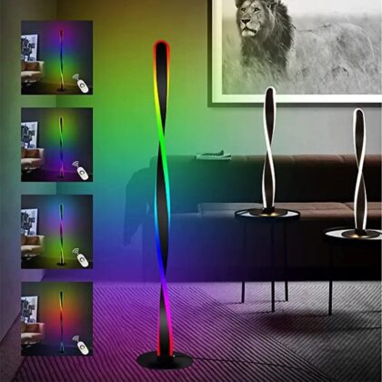 مصباح أرضي LED للزوايا ارتفاع 123 سم مع ريموت وتحكم بالسطوع